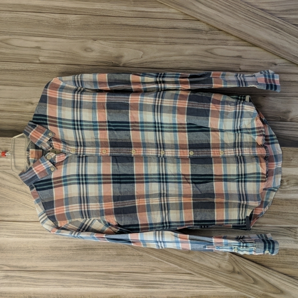 American Eagle Men's Linen Long Sleeve Button Down Shirt Sz XS